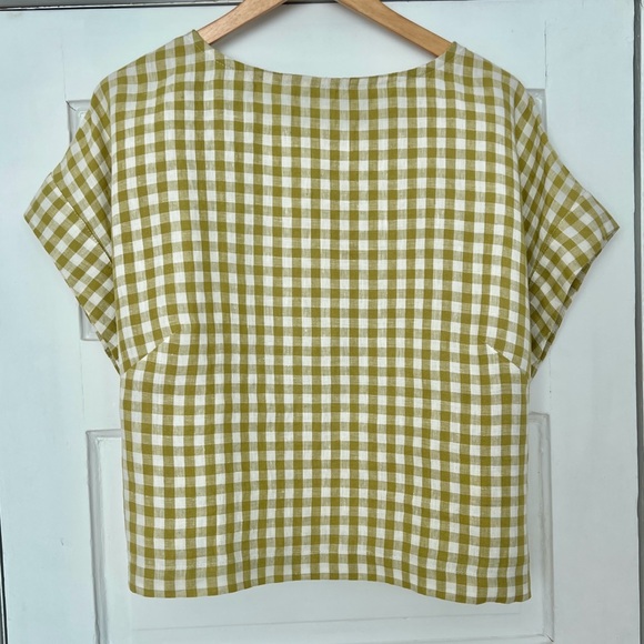 GORDES Boxy Linen Top – Gingham - Picture 1 of 4